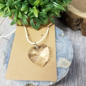 Multi Faceted Crystal Heart Pendant